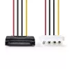 Nedis CCGP73520VA015 internes Stromkabel 0,15 m 2 x SATA 15-polig Molex 4-polig