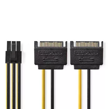 Internes Stromkabel Nedis CCGP74205VA015 0,15 m 2 x SATA 15-Pin PCI-E 6-Pin
