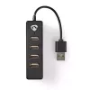USB Hub Nedis UHUBU2420BK USB 2.0 480 Mbit/s Schwarz