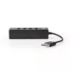 USB Hub Nedis UHUBU2420BK USB 2.0 480 Mbit/s Schwarz
