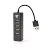 USB Hub Nedis UHUBU2420BK USB 2.0 480 Mbit/s Schwarz