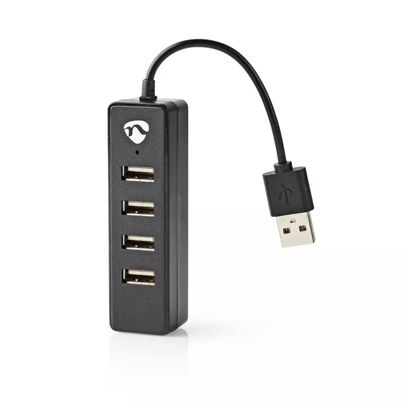 USB Hub Nedis UHUBU2420BK USB 2.0 480 Mbit/s Schwarz