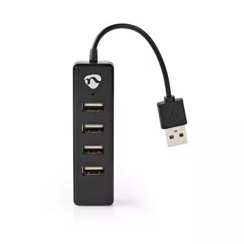USB Hub Nedis UHUBU2420BK USB 2.0 480 Mbit/s Schwarz