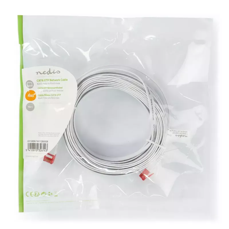 Nedis CCGP85216WT100 Netzwerkkabel Weiß 10 m Cat6 U/UTP