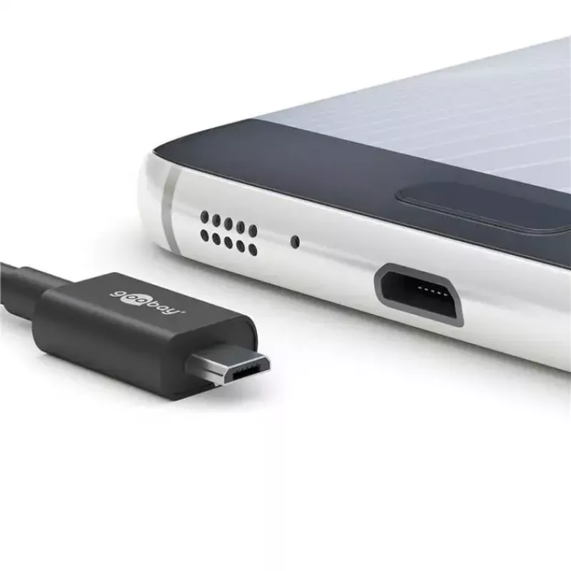 Goobay Micro-USB-Netzteil 15 W Ladegerät für Innenräume 3 A 1,5 m Schwarz