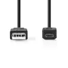 Nedis USB-Kabel USB 2.0 3 m USB A Micro-USB B Schwarz