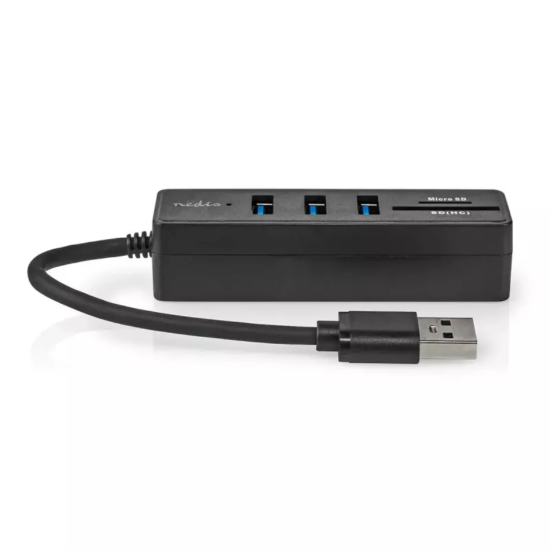 USB-Hub Nedis CCGB61250BK01 USB 3.2 Gen 1 Type-A 5000 Mbit/s Schwarz