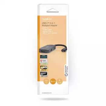 USB-Hub Nedis CCGB64230GY01 Type-C 5000 Mbit/s Grau