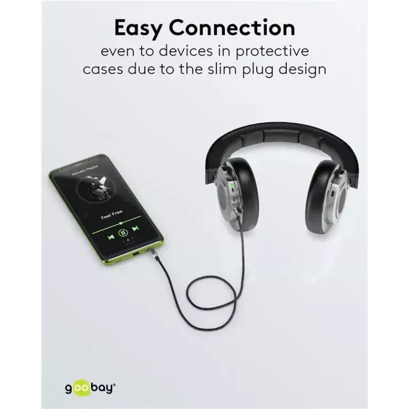 Audiokabel WENTRONIC Goobay 65275 — 3 m, 3,5 mm TRS Stecker–Stecker, vergoldete Kontakte, magnetisch geschirmt