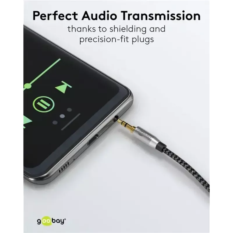 Audiokabel WENTRONIC Goobay 65275 — 3 m, 3,5 mm TRS Stecker–Stecker, vergoldete Kontakte, magnetisch geschirmt