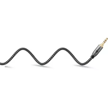 Audiokabel Goobay (WENTRONIC) 3,5mm Klinke–3,5mm Klinke, 1 m, AWG28, vergoldet, magnetisch abgeschirmt, schwarz/silber