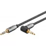 Audiokabel Goobay (WENTRONIC) 3,5mm Klinke–3,5mm Klinke, 1 m, AWG28, vergoldet, magnetisch abgeschirmt, schwarz/silber