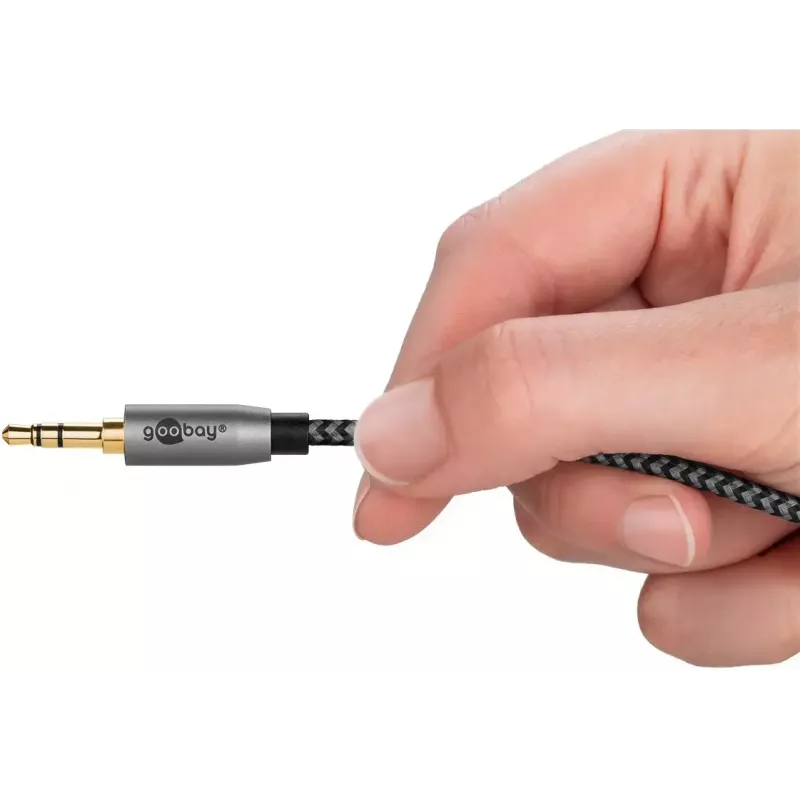 Audiokabel Goobay / WENTRONIC 3,5 mm Klinke – 3,5 mm Klinke, 5 m, Kupfer, vergoldete Kontakte, magnetisch geschirmt