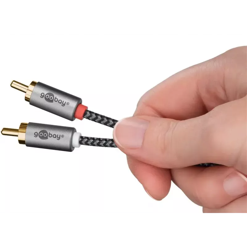 Audiokabel WENTRONIC Goobay 65289 — 3 m, 3,5 mm Stecker auf 2×Cinch Stecker, Kupfer, vergoldete Kontakte