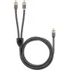 Audiokabel WENTRONIC Goobay 65300 — 2 m, 2×RCA (Stecker) auf RCA (Stecker), Kupfer, vergoldete Kontakte, magnetisch geschirmt