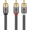 Audiokabel WENTRONIC Goobay 65301 — 3 m, 2×Cinch auf Cinch, Kupferleiter, vergoldete Kontakte, magnetisch abgeschirmt