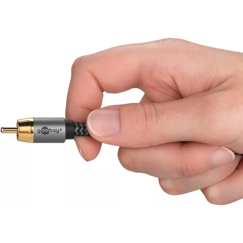 RCA-Audiokabel WENTRONIC Goobay 65302 — 2xRCA auf RCA, 5 m, Kupfer, vergoldete Kontakte, magnetisch geschirmt