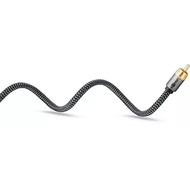 RCA-Audiokabel WENTRONIC Goobay 65302 — 2xRCA auf RCA, 5 m, Kupfer, vergoldete Kontakte, magnetisch geschirmt