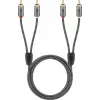 Audiokabel WENTRONIC Goobay 65291 — 2×RCA-Stecker auf 2×RCA-Stecker, 0,5 m, Kupfer, vergoldete Kontakte, magnetisch abgeschirmt