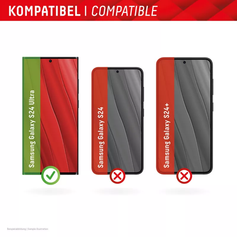 Displex Displayschutzfolie + Hülle für Samsung Galaxy S24 Ultra, Eco-Montagerahmen, Vollabdeckung