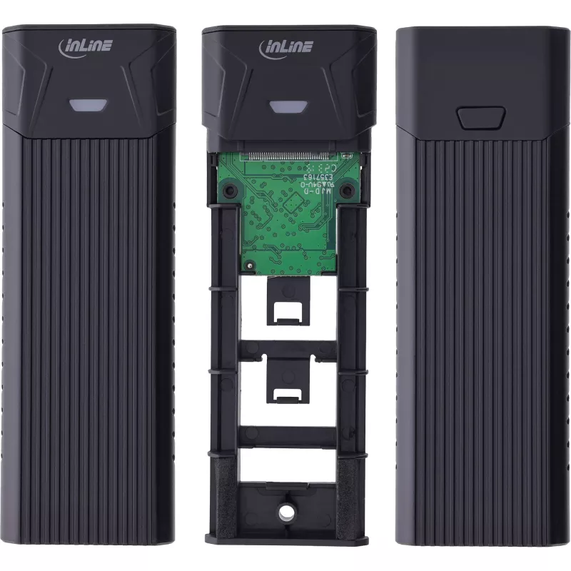 InLine USB3.2 Gen.2 USB-C zu M.2 SSD (PCIe NVMe & SATA) Gehäuse