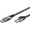 Goobay Kabeladapter USB A RJ-45 15m Schwarz Silber