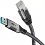 Goobay Kabeladapter USB A RJ-45 15m Schwarz Silber
