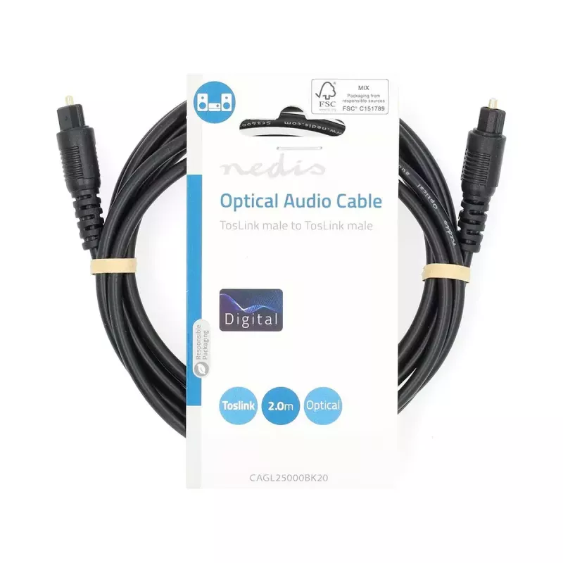 Nedis CAGL25000BK10 Audiokabel 1 m TOSLINK Schwarz