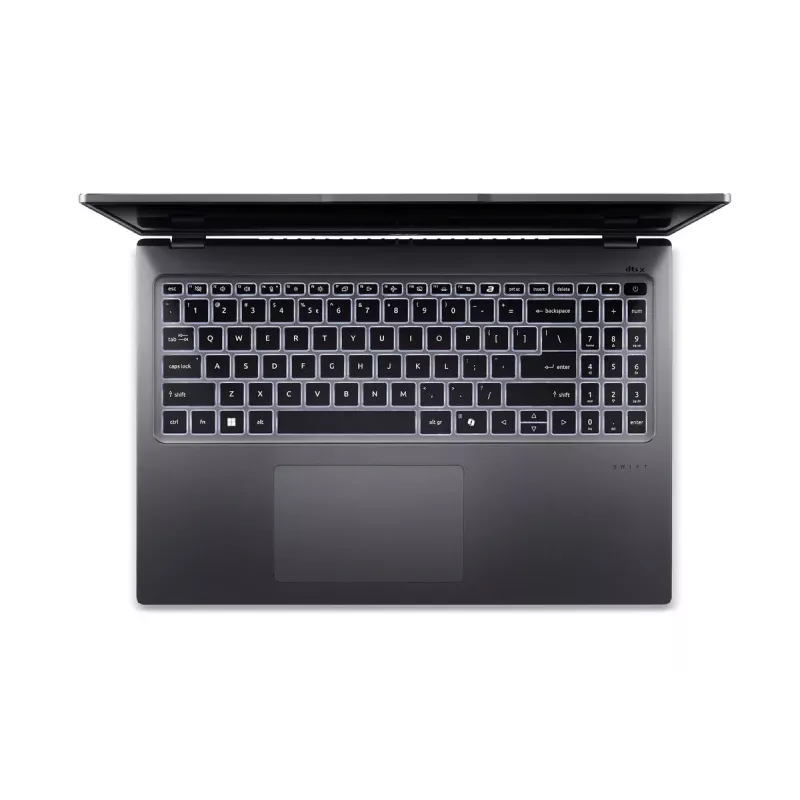 Laptop Acer Swift Go 16 SFG16-72-76Q5 — Intel Core Ultra 7 155U, 16 Zoll (40,6 cm) 3.2K 16 GB LPDDR5, 512 GB SSD, Windows 11 Home, Grau