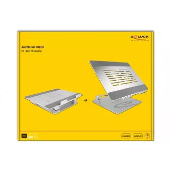 Laptop-Ständer DeLOCK 18414 verstellbar Aluminium Breite 280 mm Tiefe 230 mm Höhe 40 mm