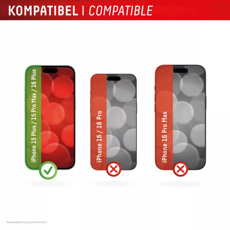 Displex Displayschutzfolie (10H) für Apple iPhone 15 Plus/15 Pro Max/16 Plus, Eco-Montagerahmen, kratzfest