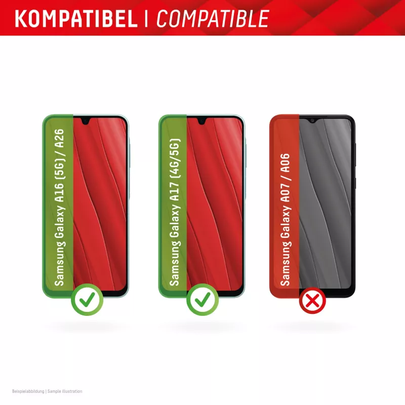 Displex Smart Glass (9H) für Samsung Galaxy A26/A16 (5G)/A17 (4G/5G), Montageaufkleber, unzerbrechlich