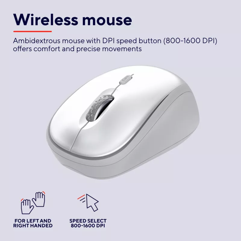 Trust Ody II Tastatur Maus included Home/Office RF Wireless German White