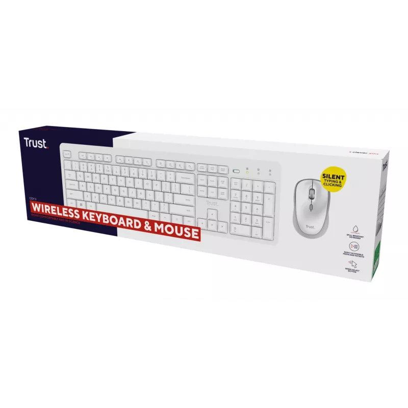 Trust Ody II Tastatur Maus included Home/Office RF Wireless German White