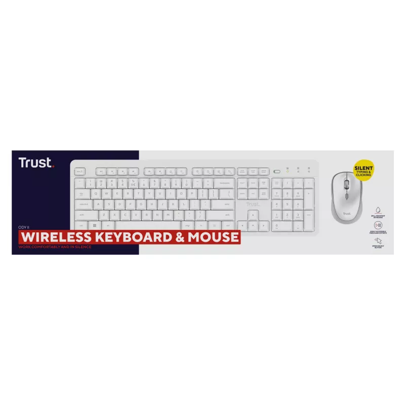 Trust Ody II Tastatur Maus included Home/Office RF Wireless German White