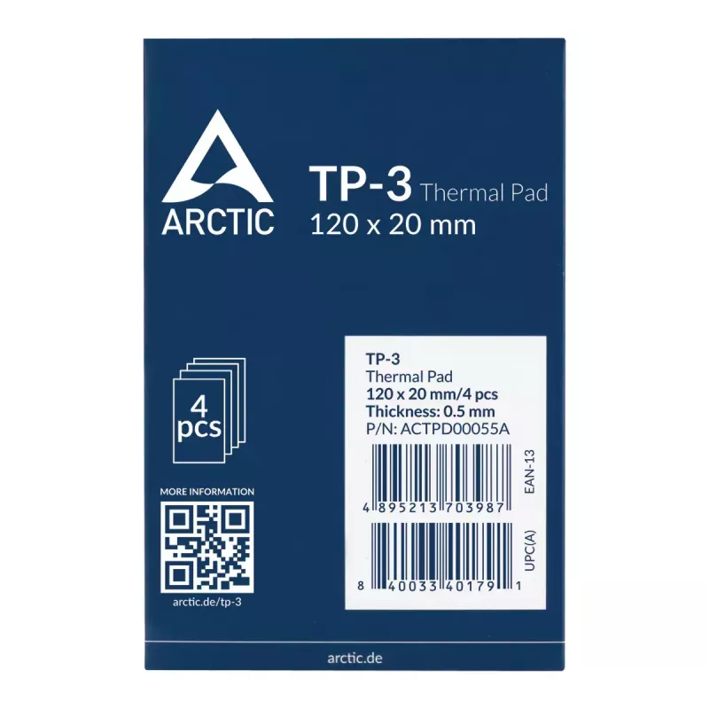 ARCTIC TP-3 Premium-Performance-Wärmeleitpad 120 x 20 mm, 0,5 mm
