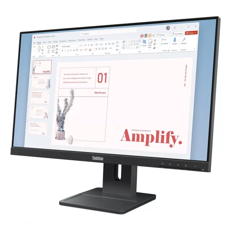 Lenovo ThinkVision E24-40 Monitor, 60,5 cm (23,8 Zoll), 1920 x 1080 Pixel, Full HD, LCD, 6 ms, Schwarz