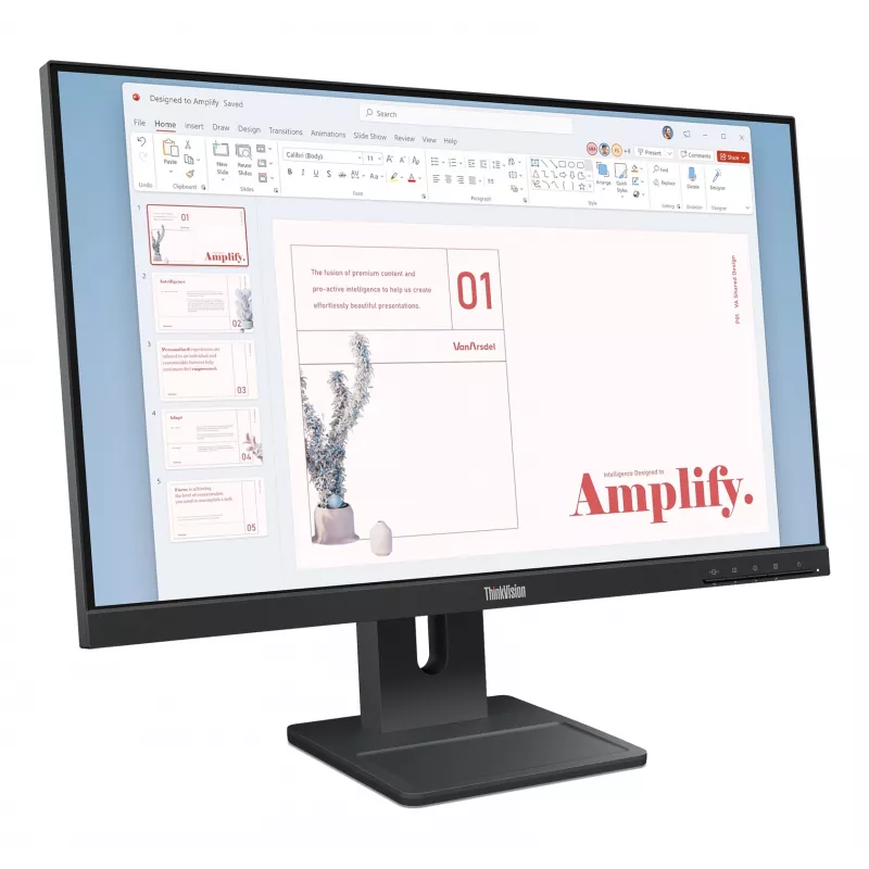 Lenovo ThinkVision E24-40 Monitor, 60,5 cm (23,8 Zoll), 1920 x 1080 Pixel, Full HD, LCD, 6 ms, Schwarz
