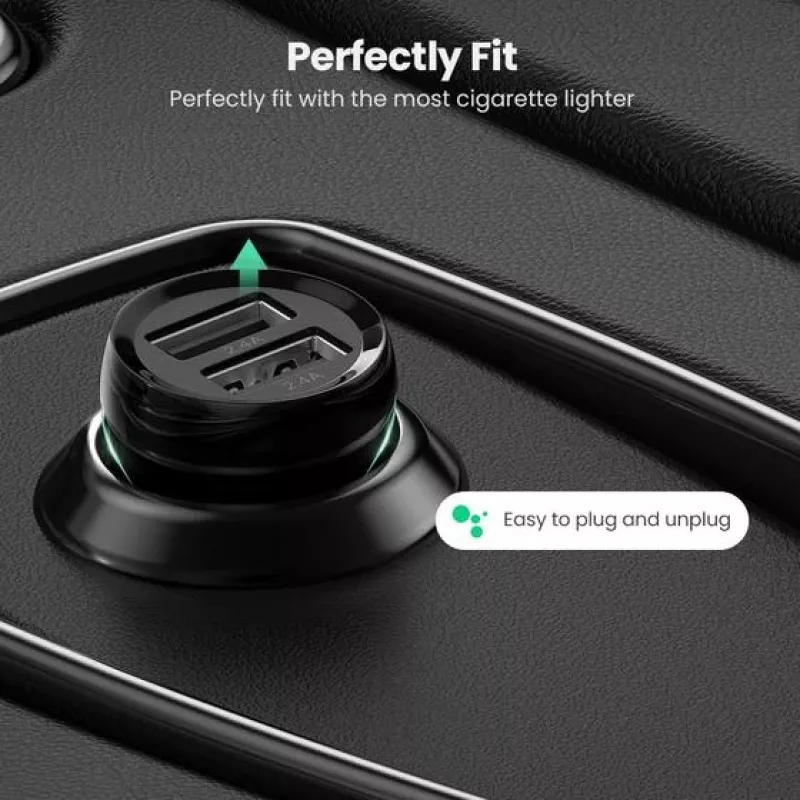 Ugreen 50875 mobiles Ladegerät MP4, mobiler Computer Schwarz Zigarettenanzünder Auto