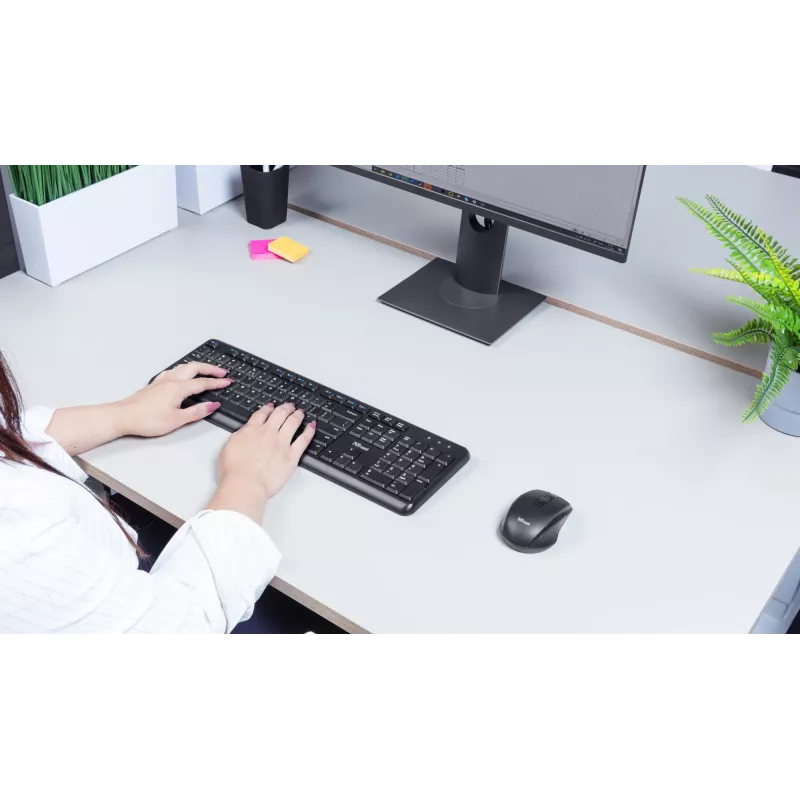 Trust TKM-350 Tastatur Maus inklusive Office RF Wireless QWERTZ Deutsch Schwarz