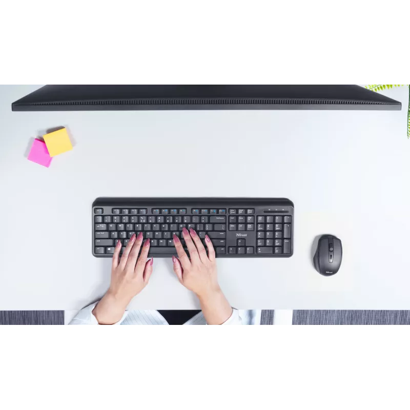Trust TKM-350 Tastatur Maus inklusive Office RF Wireless QWERTZ Deutsch Schwarz