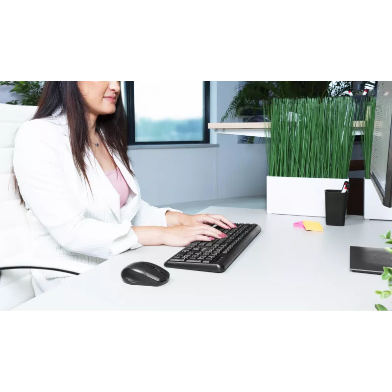 Trust TKM-350 Tastatur Maus inklusive Office RF Wireless QWERTZ Deutsch Schwarz