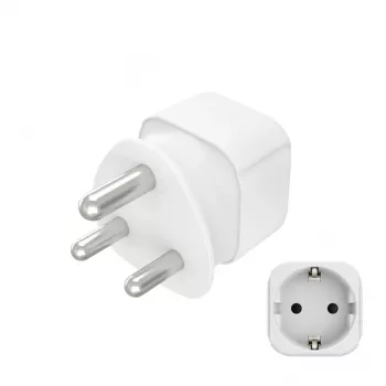 Hama 00223440 Netzstecker-Adapter Typ M Typ C (Eurostecker)+Typ F Weiß