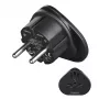Hama 00223454 Netzstecker-Adapter Typ E/F Hybrid Universal Schwarz
