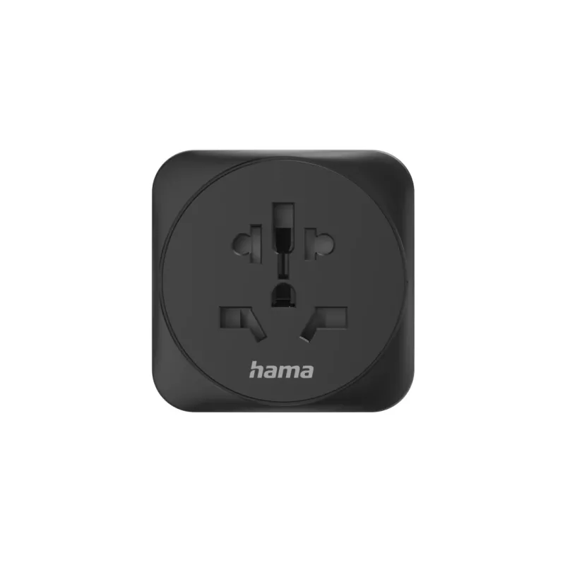 Hama 00223454 Netzstecker-Adapter Typ E/F Hybrid Universal Schwarz