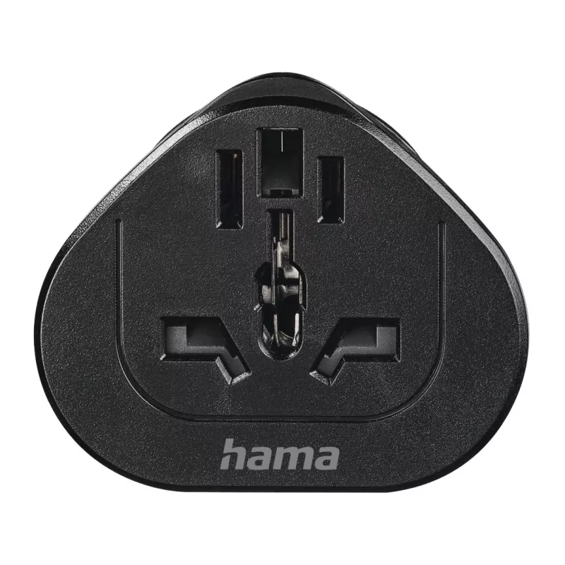 Hama 00223454 Netzstecker-Adapter Typ E/F Hybrid Universal Schwarz
