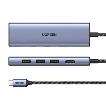 USB Type-C Hub UGREEN 20956A mit HDMI und USB 3.0, 5 Gbit/s, 4K 3840x2160, Silber
