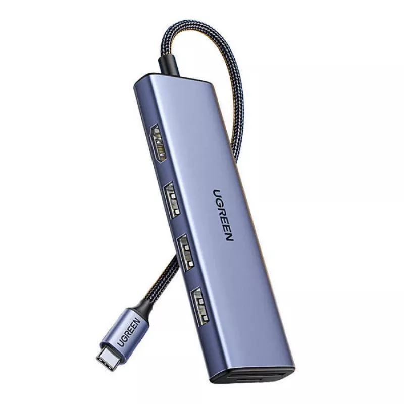 USB Type-C Hub UGREEN 20956A mit HDMI und USB 3.0, 5 Gbit/s, 4K 3840x2160, Silber