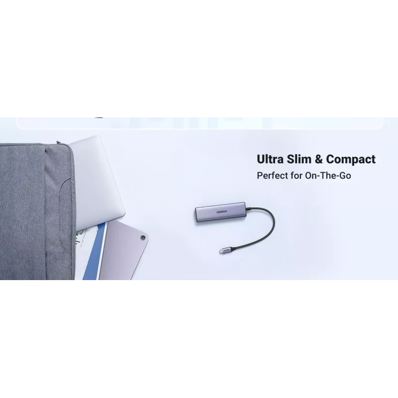USB Type-C Hub UGREEN 20956A mit HDMI und USB 3.0, 5 Gbit/s, 4K 3840x2160, Silber