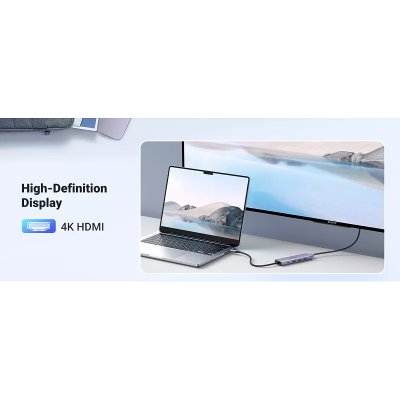 USB Type-C Hub UGREEN 20956A mit HDMI und USB 3.0, 5 Gbit/s, 4K 3840x2160, Silber